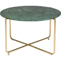 Housecraft living Timpa Couchtisch Rund 70 cm Marmor Grün/ Gold
