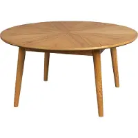 White Label Couchtisch FABIO NATURAL Ø 80 Eiche furniert lackiert