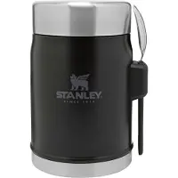 Stanley The Legendary Food Jar + Spork 2.0 14oz, Black 10-11353-0105 Essensbehälter mit Schraubdeckel, 400 ml