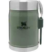 Stanley The Legendary Food Jar + Spork 14oz, Hammertone Green 10-09382-004 Essensbehälter mit Schraubdeckel, 400 ml