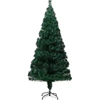 vidaXL Künstlicher Weihnachtsbaum mit Ständer Grün 240 cm Fiberoptik