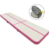 vidaXL Aufblasbare Gymnastikmatte mit Pumpe 600x100x20 cm PVC Rosa