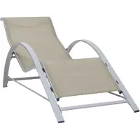 vidaXL Sonnenliege Textilene und Aluminium Creme