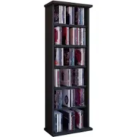 VCM CD/DVD Regal "Vostan" ohne Glastür - Farbe: schwarz