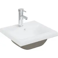 vidaXL Einbauwaschbecken mit Wasserhahn 42x39x18 cm Keramik Weiß