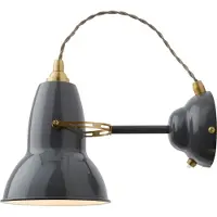 Anglepoise Original 1227 Brass Wandleuchte Elephant Grey - , Original 1227 Brass, dimmbar, Grau, für Wohnzimmer, Metall, Industrielles Design