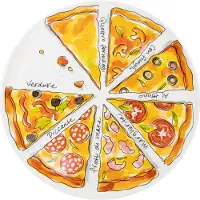 Blond Amsterdam Teller Pizza-Stücke zum Teilen in Bunt - 31cm | Gr.: onesize