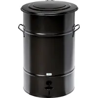 Konga Mekaniska Abfallbehälter in schwarz aus Blech mit Fußpedal 70l Volumen