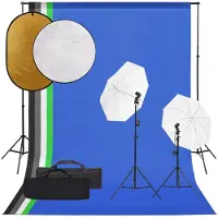 vidaXL Fotostudio-Set mit Beleuchtung, Hintergrund und Reflektor