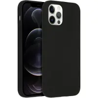 Accezz Apple iPhone 12 (Pro) Hülle - Silikon - - Backcover/Soft Case - Schwarz