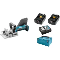 Makita DPJ 180 RMJ 18 V Li-Ion Akku Nutfräse im Makpac + 2 x 4,0 Ah Akkus + Ladegerät