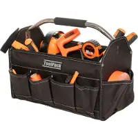 Toolpack Efficient Tool Bag, Metalltragegriff mit rutschfestem Griff, verstellbarer Trageriemen