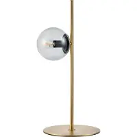Bolia Tischlampe Orb Smoke Grey Glas / Matt Antique Brass Beschichtetes Eisen