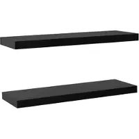 vidaXL Schweberegale 2 Stk. Schwarz 100x20x3,8 cm