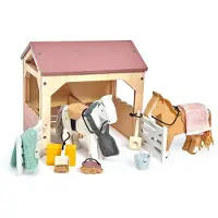 Tender Leaf Toys Holzspielzeug - Pferdestall für Puppenhaus - Klein - - One Size - Puppenzubehör