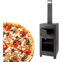 Esschert Design Terrasse Herd mit Pizzaofen Schwarz