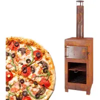 Esschert Design Terrassenofen mit Pizzaofen Rostbraun