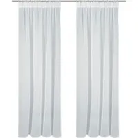 Otto Home Gardine "Dolly, 1er- und 2er-Set, transparent, Multiband" Gr. 1, grau (hellgrau), B:140cm H:145cm, Polyester, Gardinen, Gardine, gewebt, Polyester