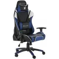 X Rocker Agility eSports, Gepolsterter Sitz, Gepolsterte Rückenlehne, Schwarz, Blau, Schwarz, Blau, Kunstleder, Schaum, Kunstleder, Schaum