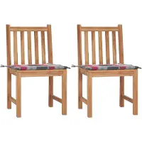 vidaXL Gartenstühle 2 Stk. mit Kissen Massivholz Teak