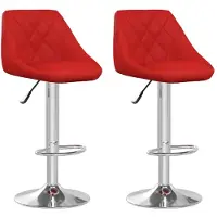 vidaXL Barhocker 2 Stk. Weinrot Kunstleder