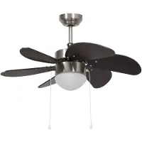 vidaXL Deckenventilator mit dunkelbrauner Lampe 76 cm