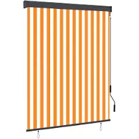 vidaXL Außenrollo 140x250 cm Weiß und Orange