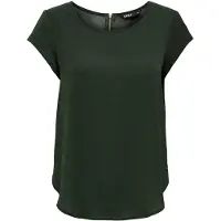 ONLY Shirtbluse "ONLVIC S/S SOLID TOP", Damen, Gr. 44, braun (rosin), Web, Obermaterial: 97% Polyester, 3% Elasthan, unifarben, figurumspielend, Rundhals, Blusen Shirtbluse