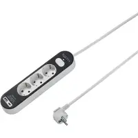 Sygonix SY-4755366 Steckdosenleiste mit Schalter Weiß, Grau Schutzkontakt 1 St.