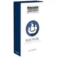Secura *Blue Pearl* blaue, genoppte Kondome 24 St