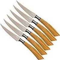 Saladini 6-teiliges Steakmesserset 23 cm, Olivenholz