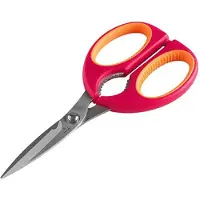 Mastrad Küchenschere, Kochschere, Multifunktionsschere, Schere, Inox-Stahl, TPR, Kunststoff, Orange+Himbeere, F24004