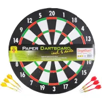 Longfield Papier-Dartscheibe mit 6 Darts