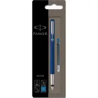 Parker VECTOR, Blau, Edelstahl, Blau, Medium, Sichtverpackung, 1 Stück(e)