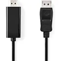 Nedis CCGB37100BK20 DisplayPort-Kabel auf HDMI Stecker 4K@30Hz 2 m PVC Schwarz
