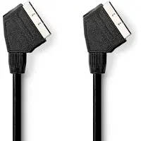Nedis Scart-Kabel (Stecker auf Stecker, 2 m) Schwarz