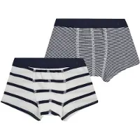 Petit Bateau Boxershorts - 2er-Pack - Navy/Weißgestreift - - 8 Jahre (128) - Boxershorts