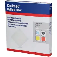Cutimed Gelling Fiber Kom.15x15 cm Hydrofaserverb. 5 St Kompressen