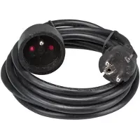 Perel Verlängerungskabel 230V / 16A Pin-Erdung 3 Meter Schwarz
