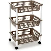 PlasticForte Kuchenwagen - auf Radern - 3 Schichten - taupe
