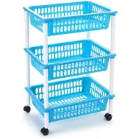 PlasticForte Kuchenwagen - auf Radern - 3 Schichten - blau