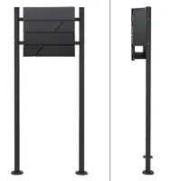 ML-Design Standbriefkasten Anthrazit mit Zeitungsfach Pfosten Anthrazit 120 cm