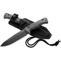 Lionsteel T6 Old Black, Canvas Micarta schwarz T6B-CVB feststehendes Messer