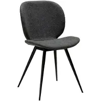 Ebuy24 (2er Set) Cloud Dan-Form Esszimmerstuhl Bouclé dunkelgrau.