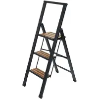 Wenko 3 stufig Alu Design Klapp Tritt Leiter Haushalt Steh XXL Stufen rutschfest
