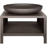 Esschert Design Esschert Feuerschale mit Holzlagerung 80 cm Schwarz