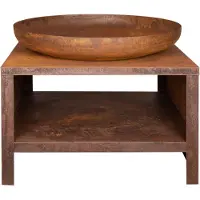 Esschert Design Esschert Feuerschale mit Holzlagerung 80 cm Rust