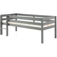 Vipack Kojen-Spielbett mit Liegefläche 90 x 200 cm, inkl. Leiter und Rolllattenrost, Kiefer massiv grau lackiert