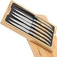 Laguiole En Aubrac Steakmesserset 6-teilig Birkenholz, 62C99BHIH