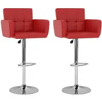 vidaXL Barhocker 2 Stk. Rot Kunstleder